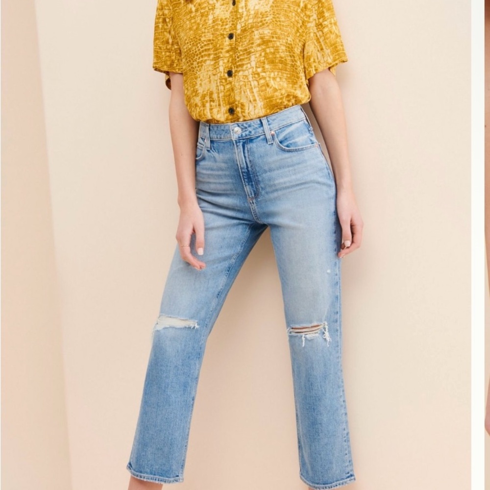 PAIGE Light Blue Cropped Jeans